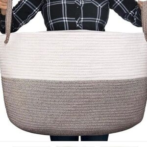 Two-Tone Woven Rope Basket